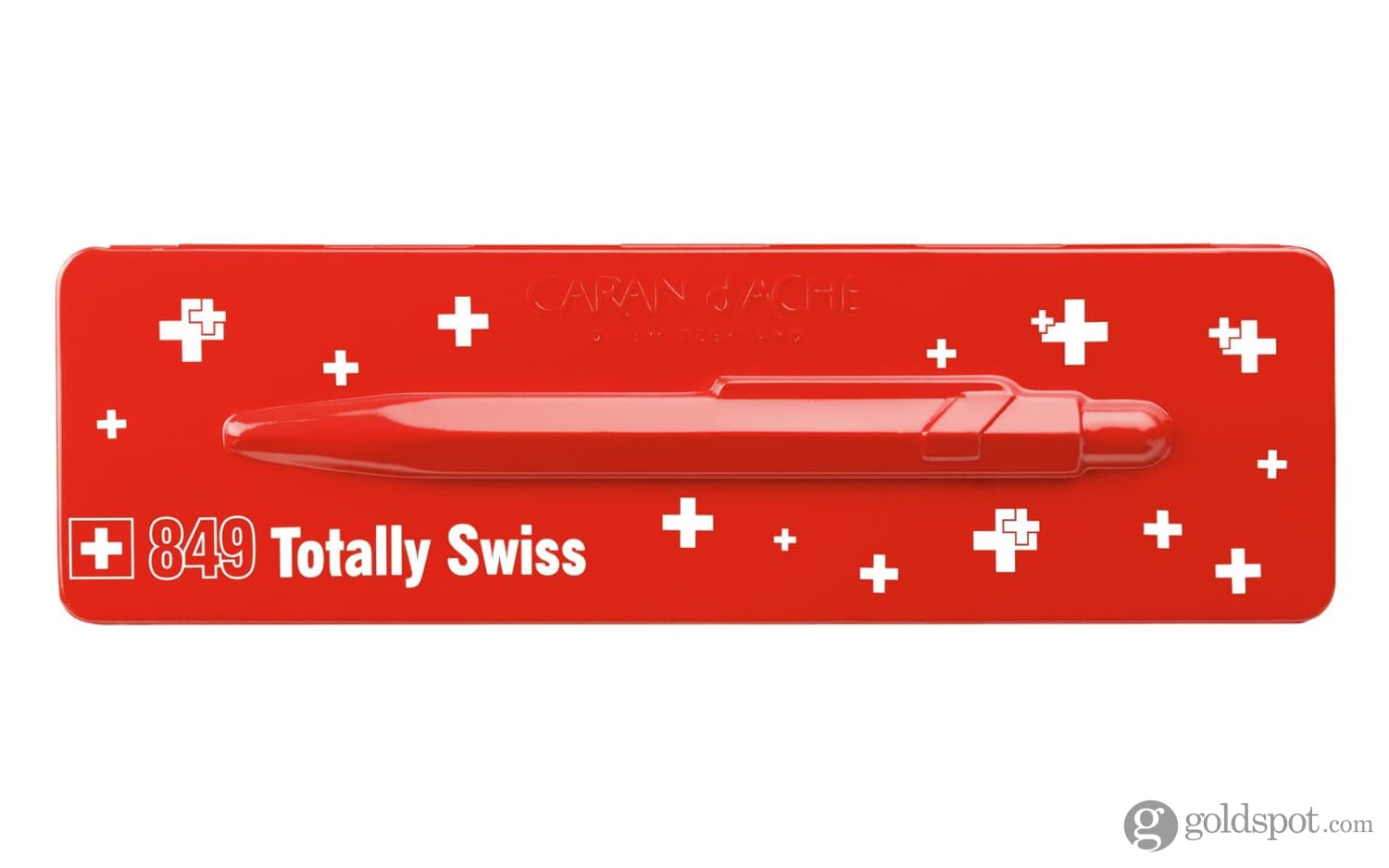 Caran d'Ache 849 Totally Swiss Ballpoint Pen in Red with White