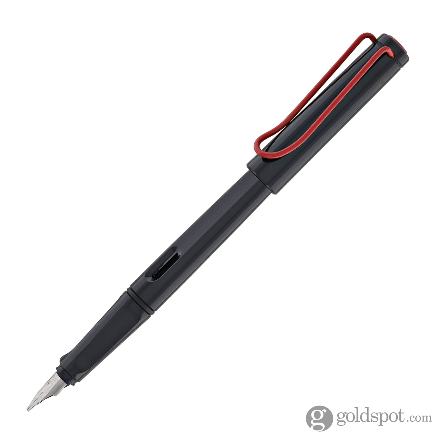 Lamy Joy Calligraphy Fountain Pen in Shiny Black with Red Clip