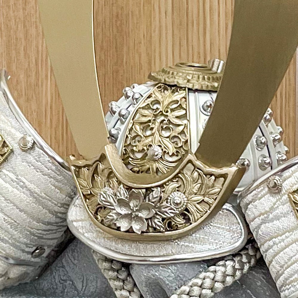 横幅38cm｜収納 長瀬兜 青｜五月人形 しなやかな亜麻色(あまいろ)が