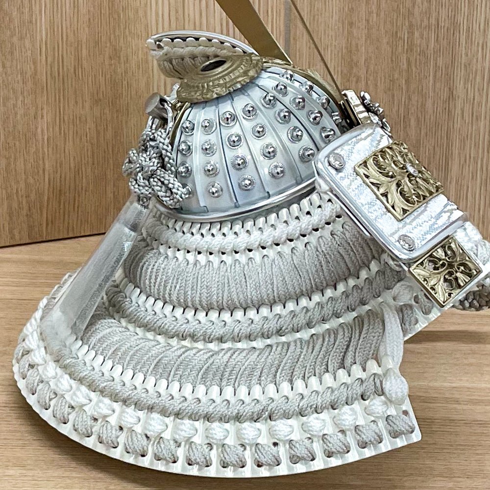 横幅38cm｜収納 長瀬兜 青｜五月人形 しなやかな亜麻色(あまいろ)が