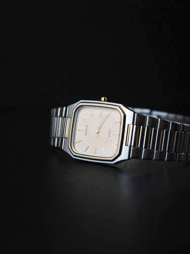 Seiko Dolce 8N41-5140 Tank Tungsten Carbide Creamy Sand Textured Dial