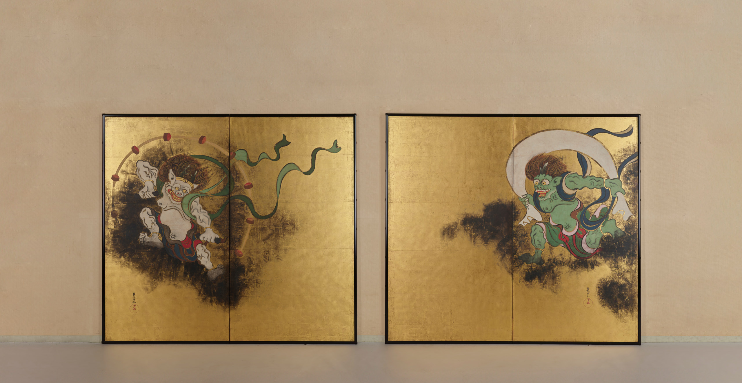 風神雷神図/夏秋草図屏風｜作品紹介｜キヤノン 綴プロジェクト