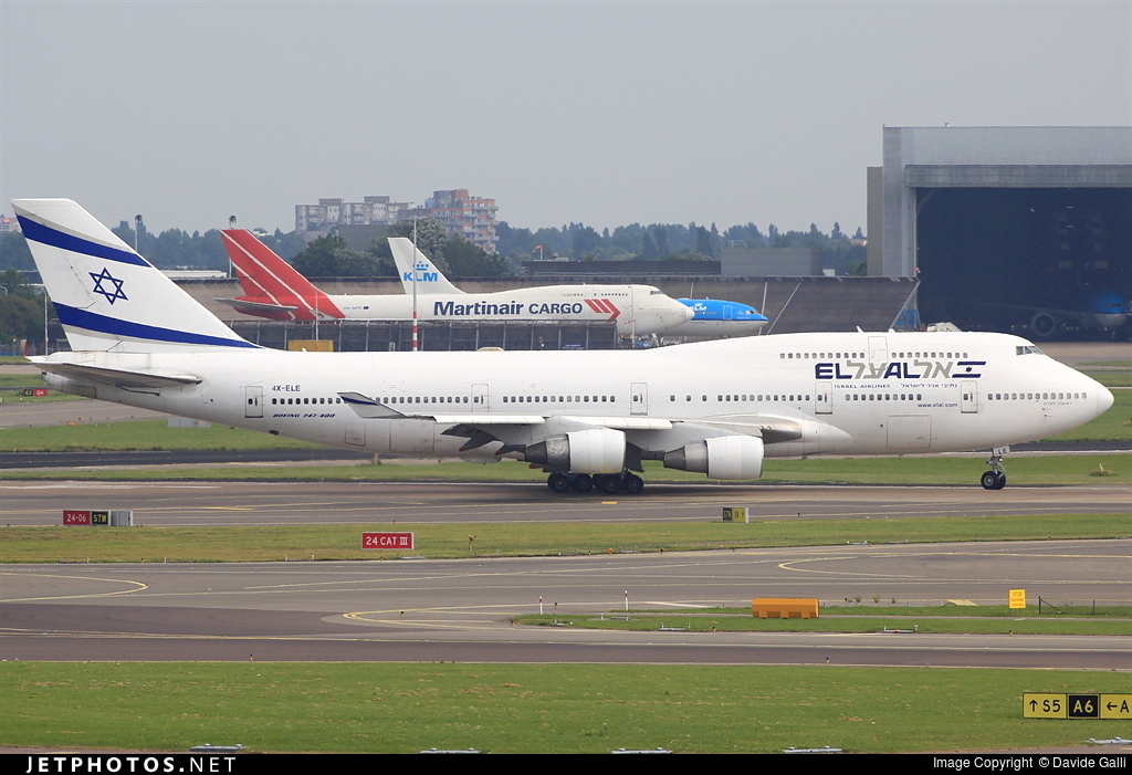 B747-400 エル・アル航空 Aviationtag シルバーとホワイト B747-400