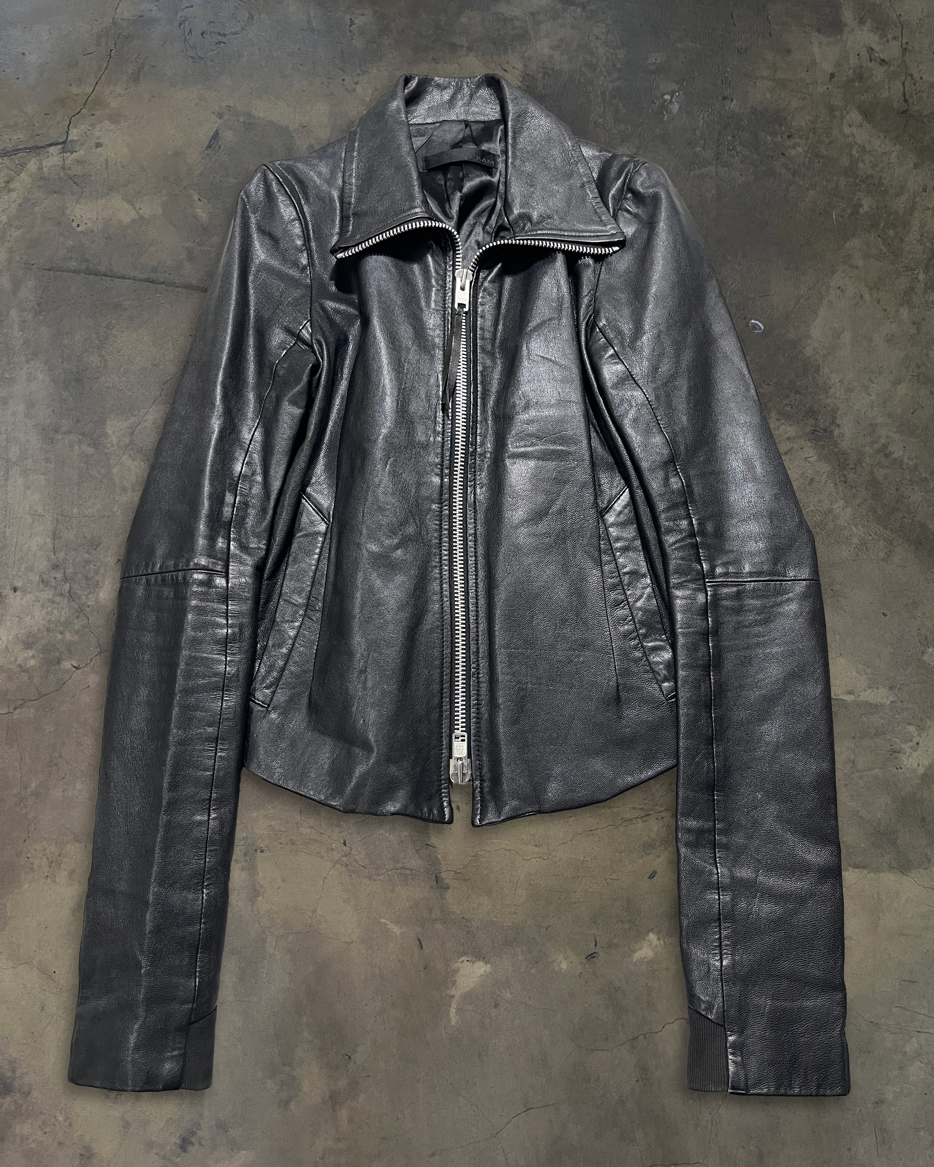 EKAM LAMB LEATHER INTARSIA JACKET – glam archive