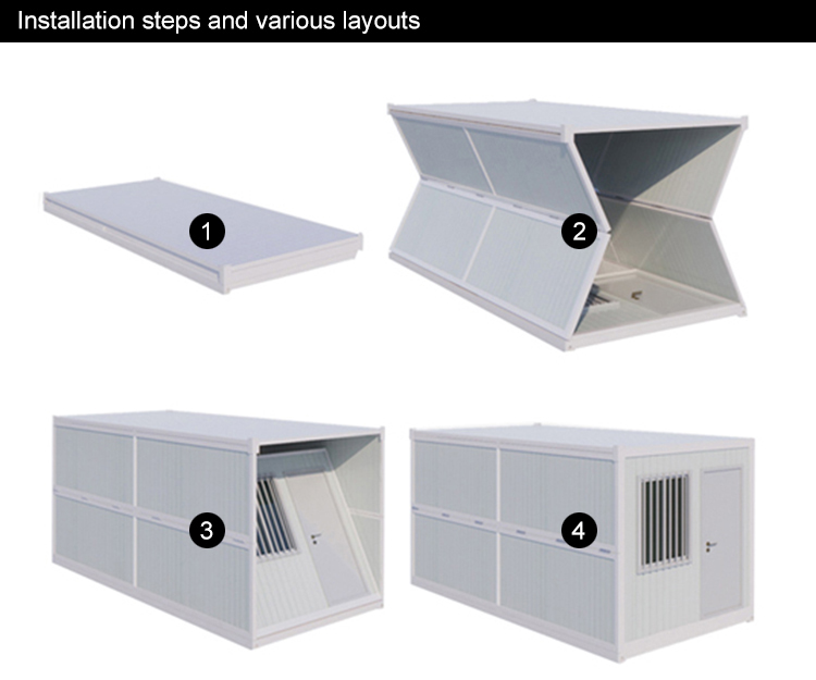 Prefab building kit 20ft Glamni Z foldable container house meets