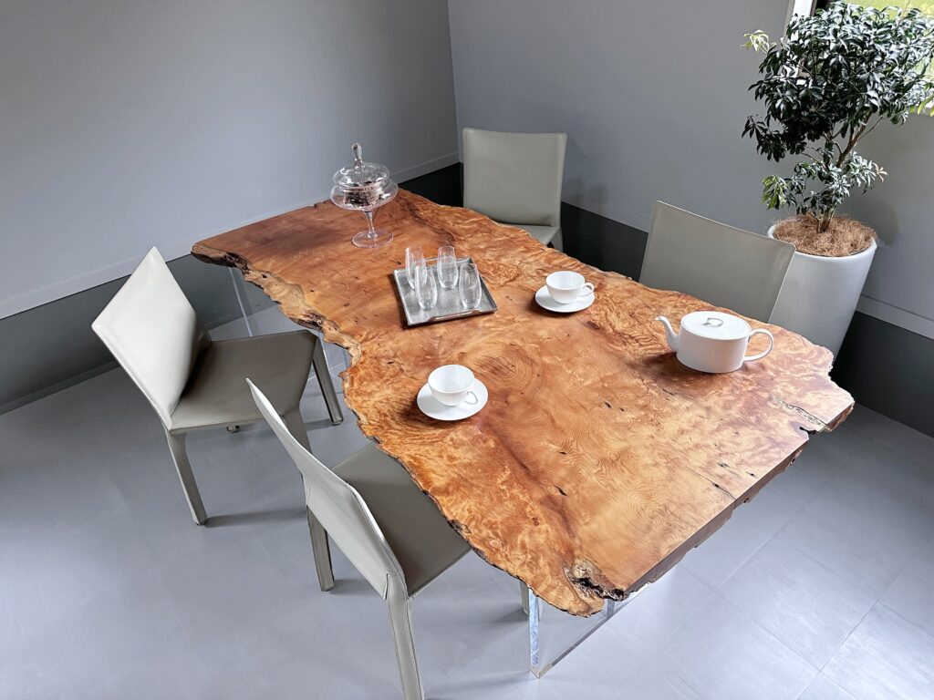 銘木自然木花台作家物／一枚板 テーブル