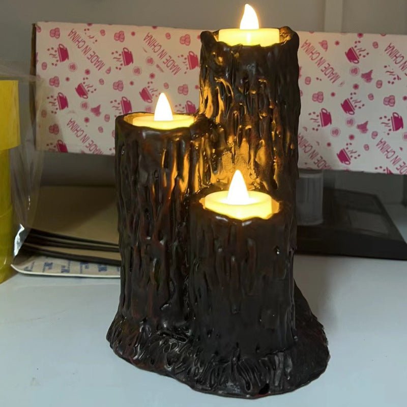 黒魔術風キャンドルホルダー アンティーク風電池式 3本セット – 個性的