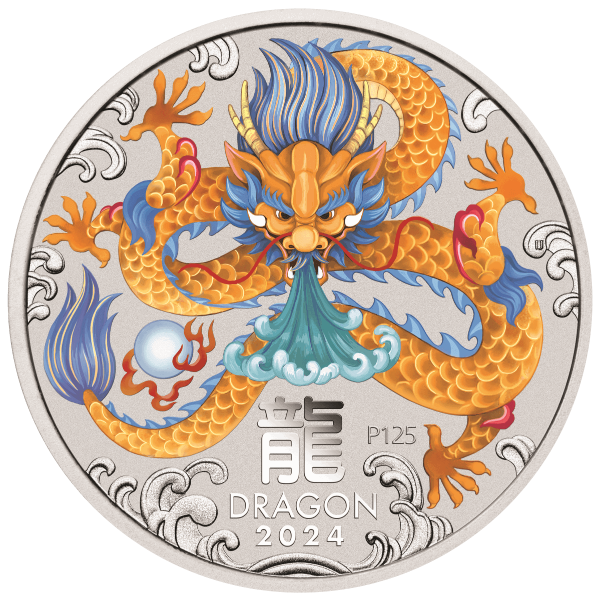 2024 Australia Lunar Year of the Dragon 1/2 oz Silver Coin