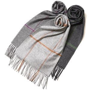 PIACENZA（ピアチェンツァ）シルクカシミアオーバーチェックマフラー