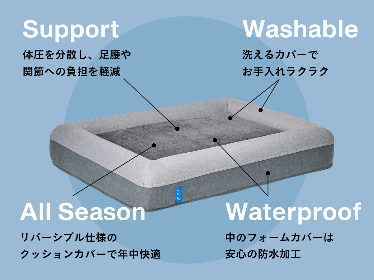 gugu ドギー 犬用ベッド Sサイズ 小型犬 グレー グーグースリープ