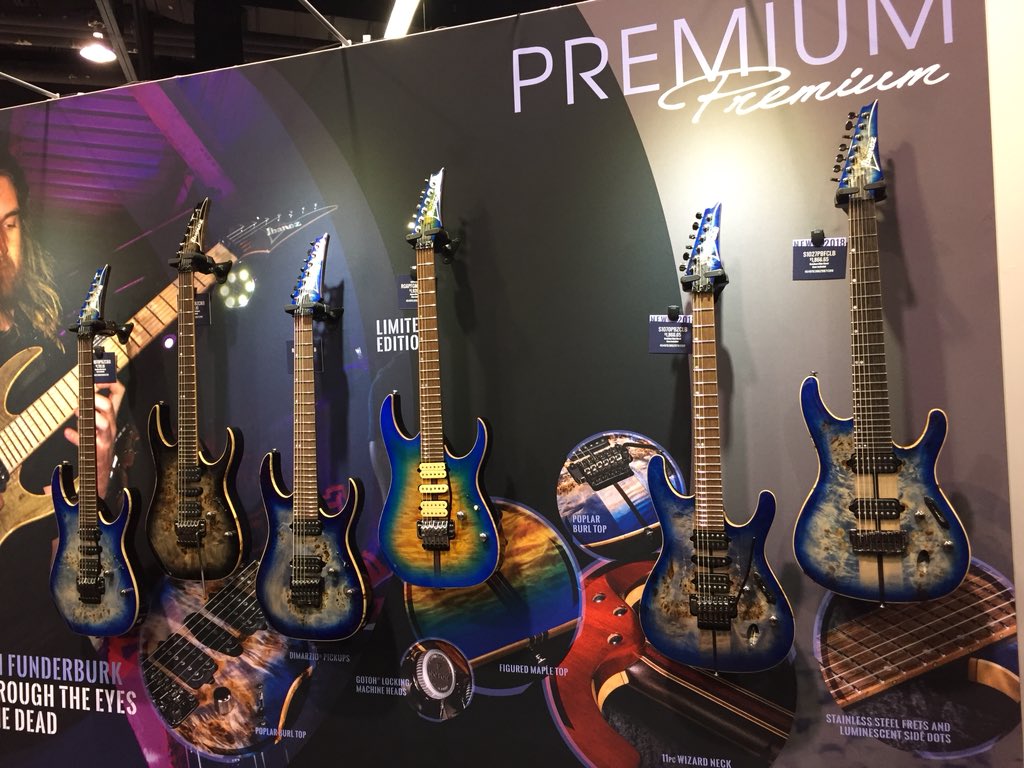 NAMM2018:エレキギター】-Ibanez- ポプラ・バール厚材TOPのPREMIUM ”S
