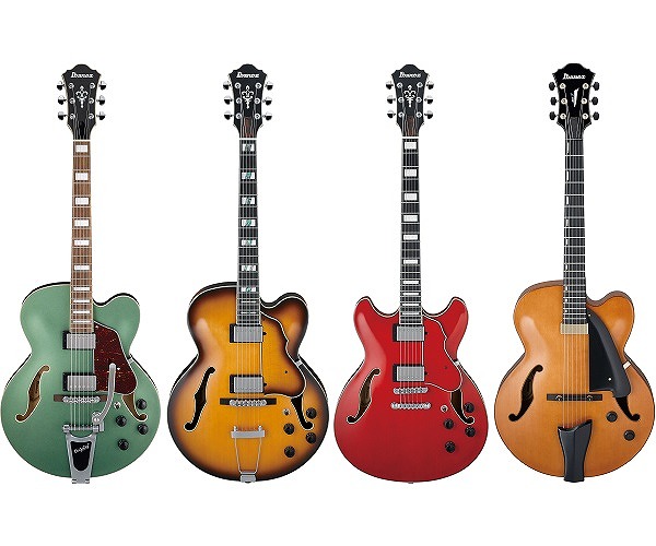 エレキギター】-Ibanez-Bigsby搭載”Artcore”フルホロウモデル、ホロウ