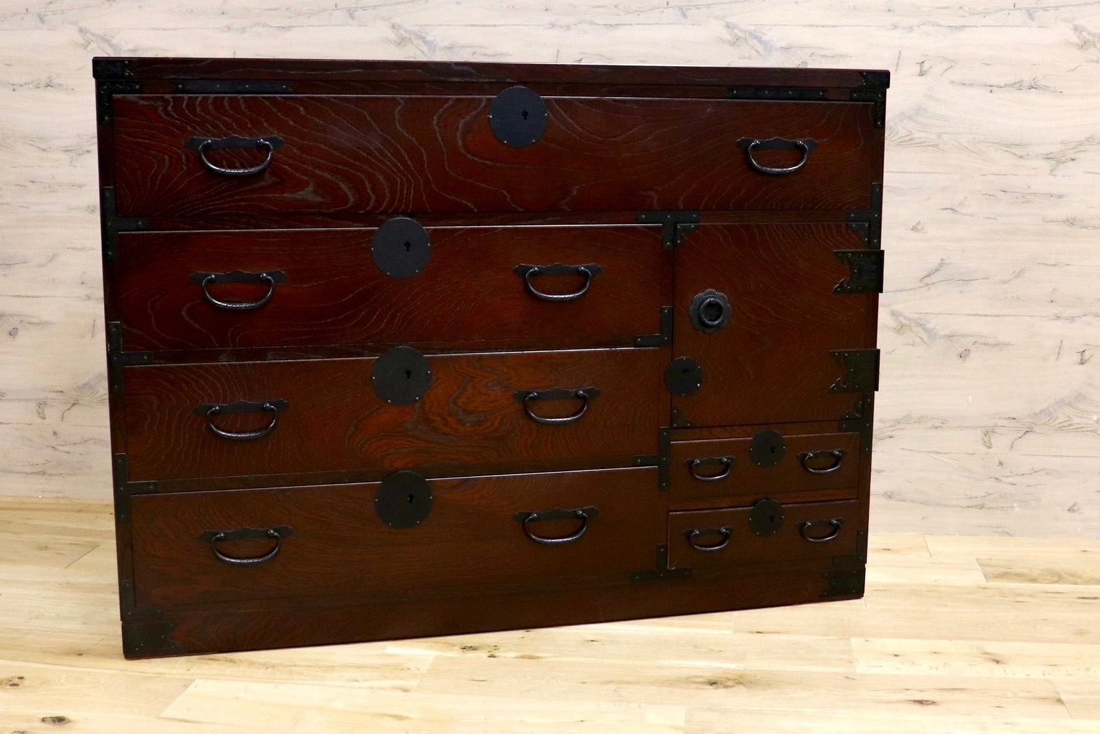 青木産業 箪笥 民芸家具 チェスト 整理箪笥 鍵付き 青木産業箪笥民芸