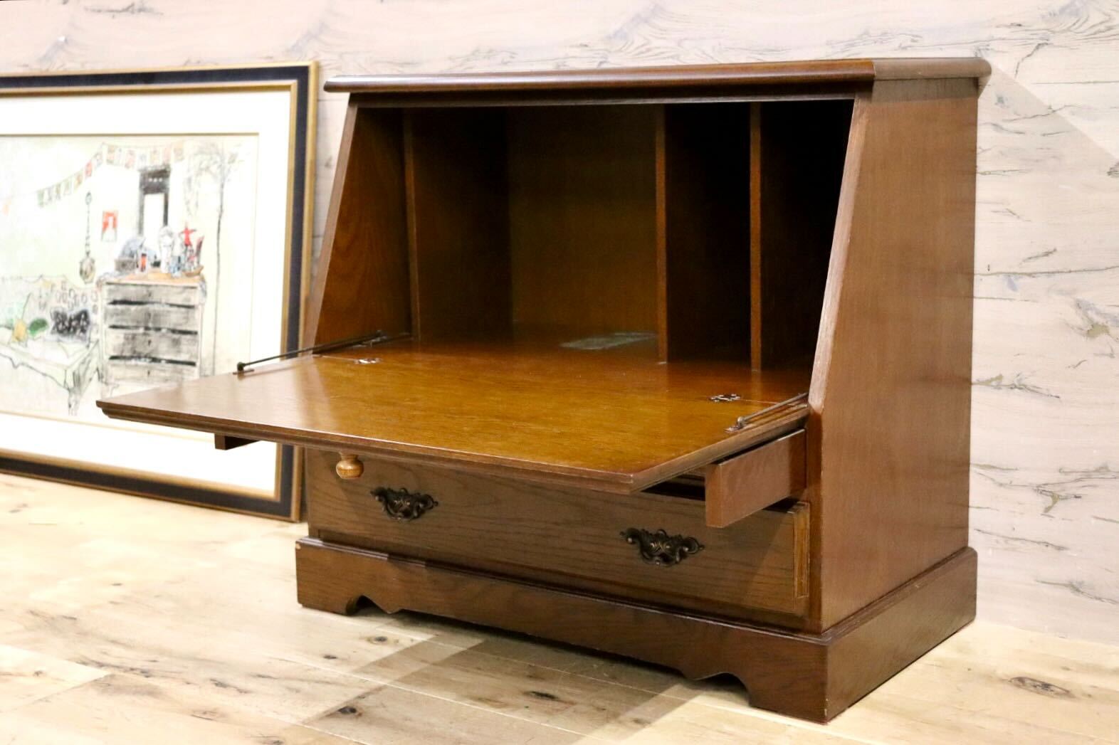 越後民芸家具 ライティングビューロー座式 文机 最新 越後民芸家具