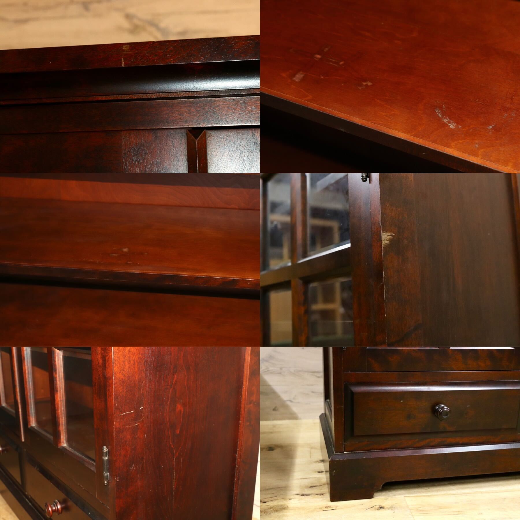 日本製 北海道民芸家具 本棚 書棚 飾り棚 キャビネット 樺材 民藝 民芸