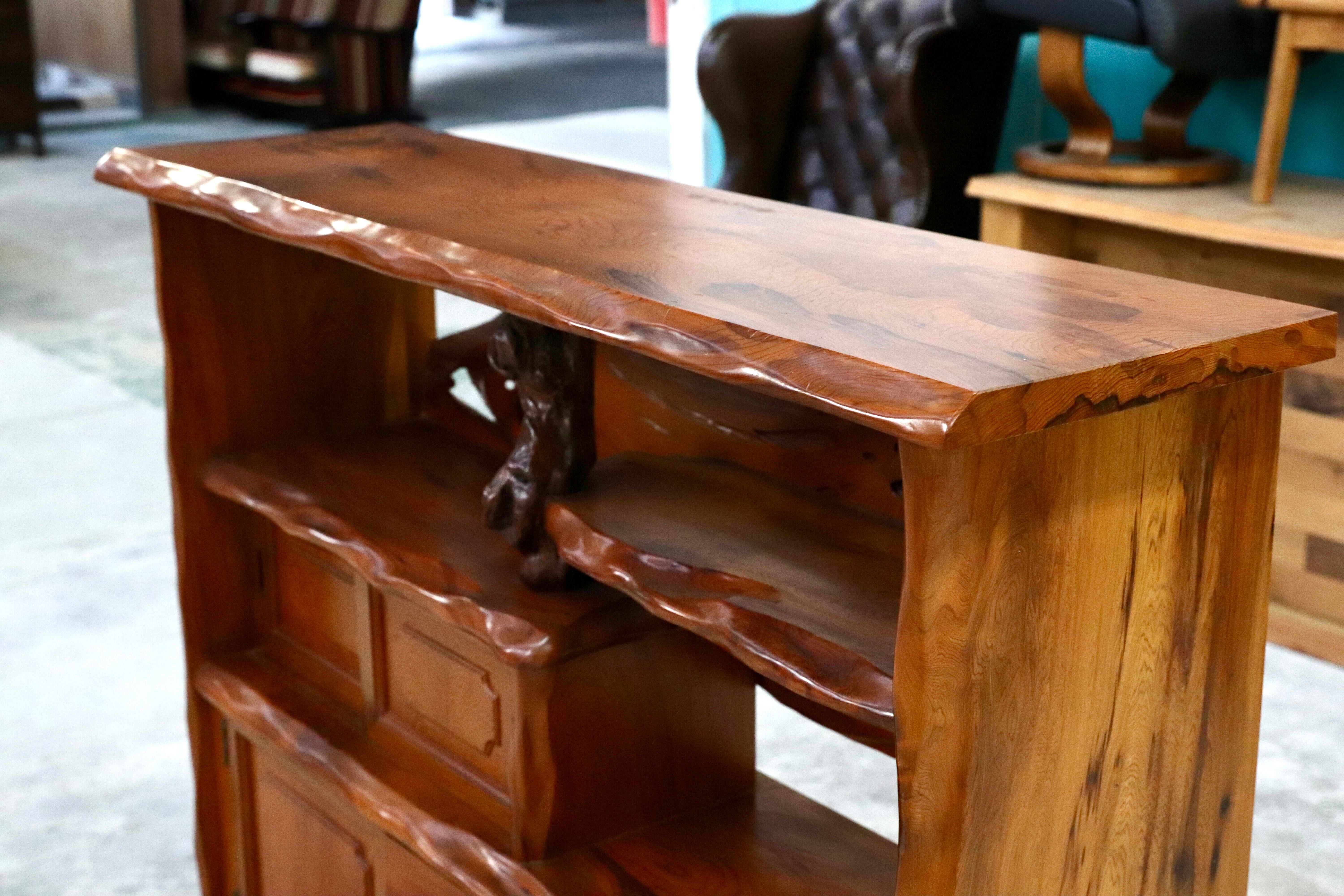 GMHK463○世界遺産屋久杉 無垢材 茶棚 キャビネット 飾り棚 サイド