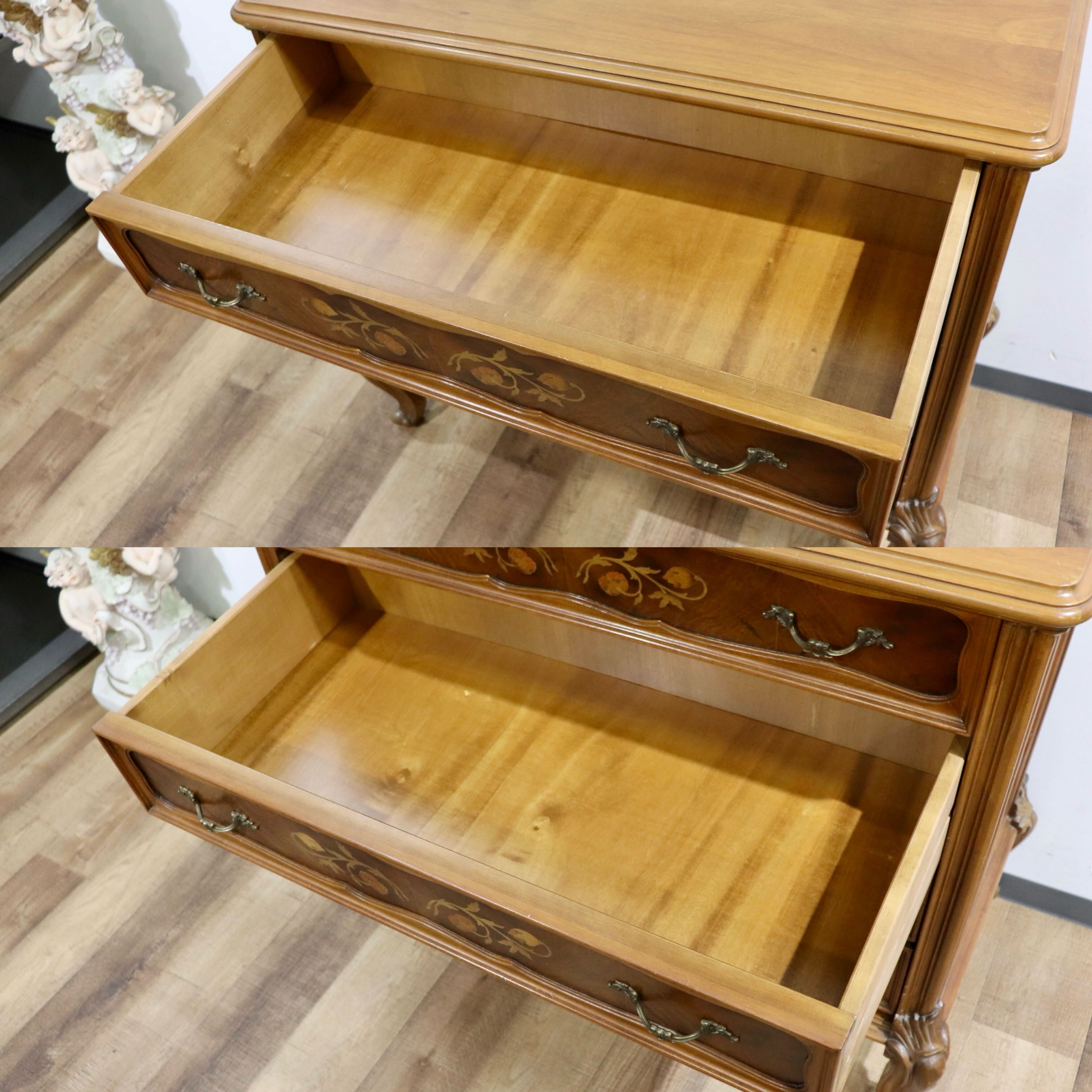 イタリア MOR-RENS社 象嵌チェスト 4段 ミドルチェスト マホガニー ②