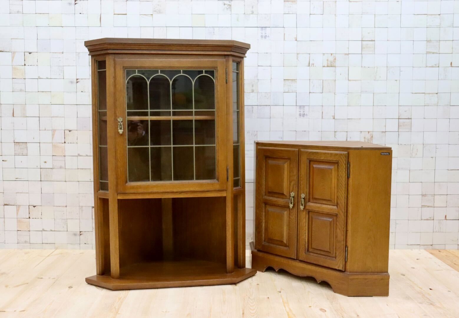 カリモク コロニアル コーナーキャビネット オールドカリモク 楽天市場