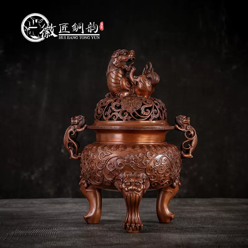 中国古美術【饕餮文袋足和】青銅器 礼器 酒器 銅器 祭祀 酒具 純銅製