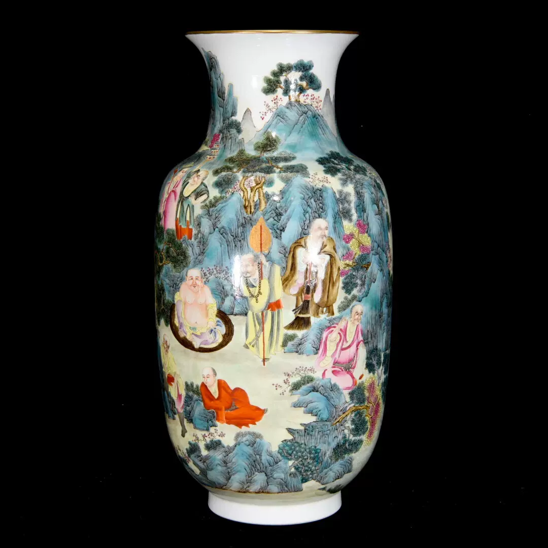 中国古玩 粉彩雲龍紋 大花瓶 天球瓶 【公式通販】