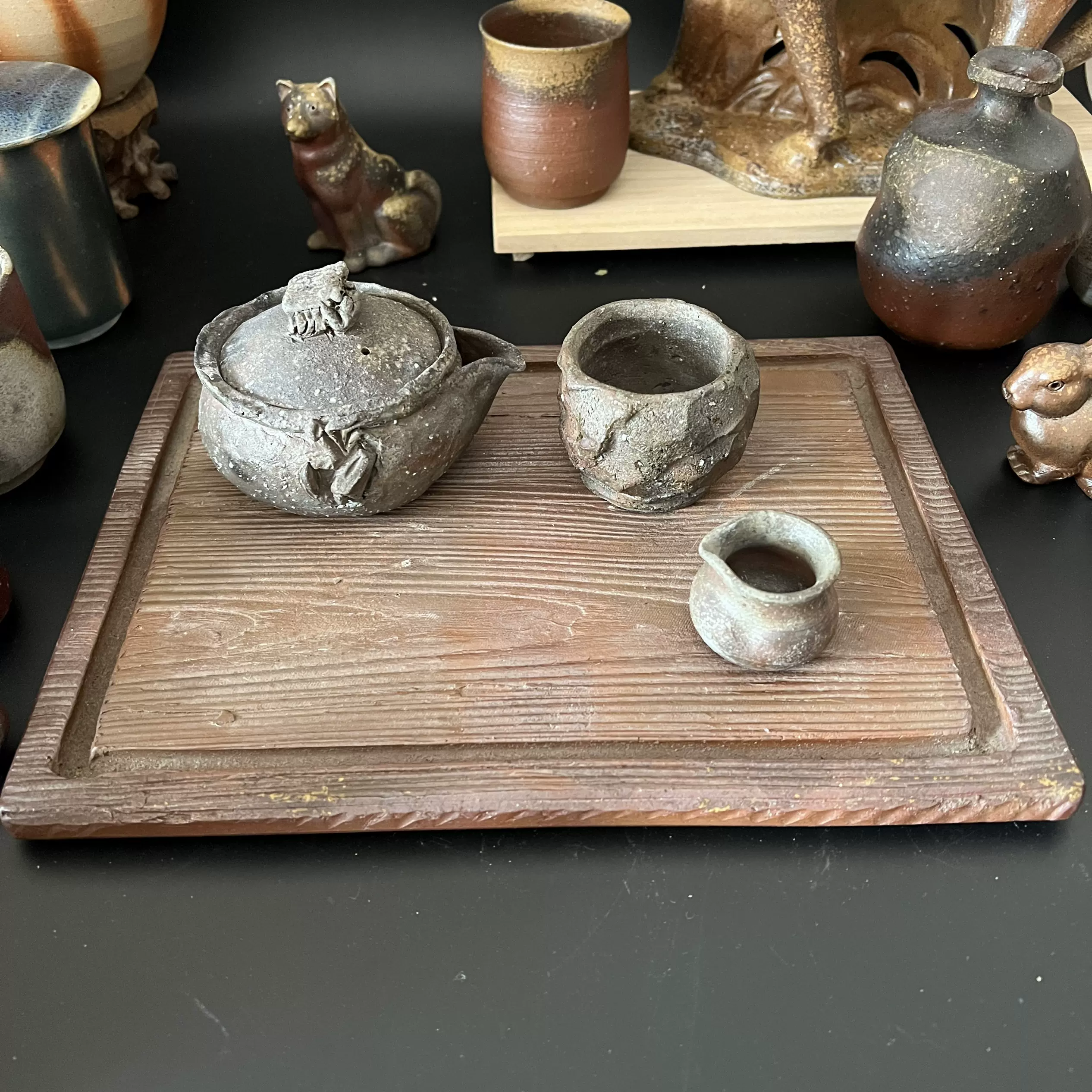 友利幸夫 備前焼 穴窯 焼酎杯 茶盌 フリーカップ 2客セット 友利幸夫