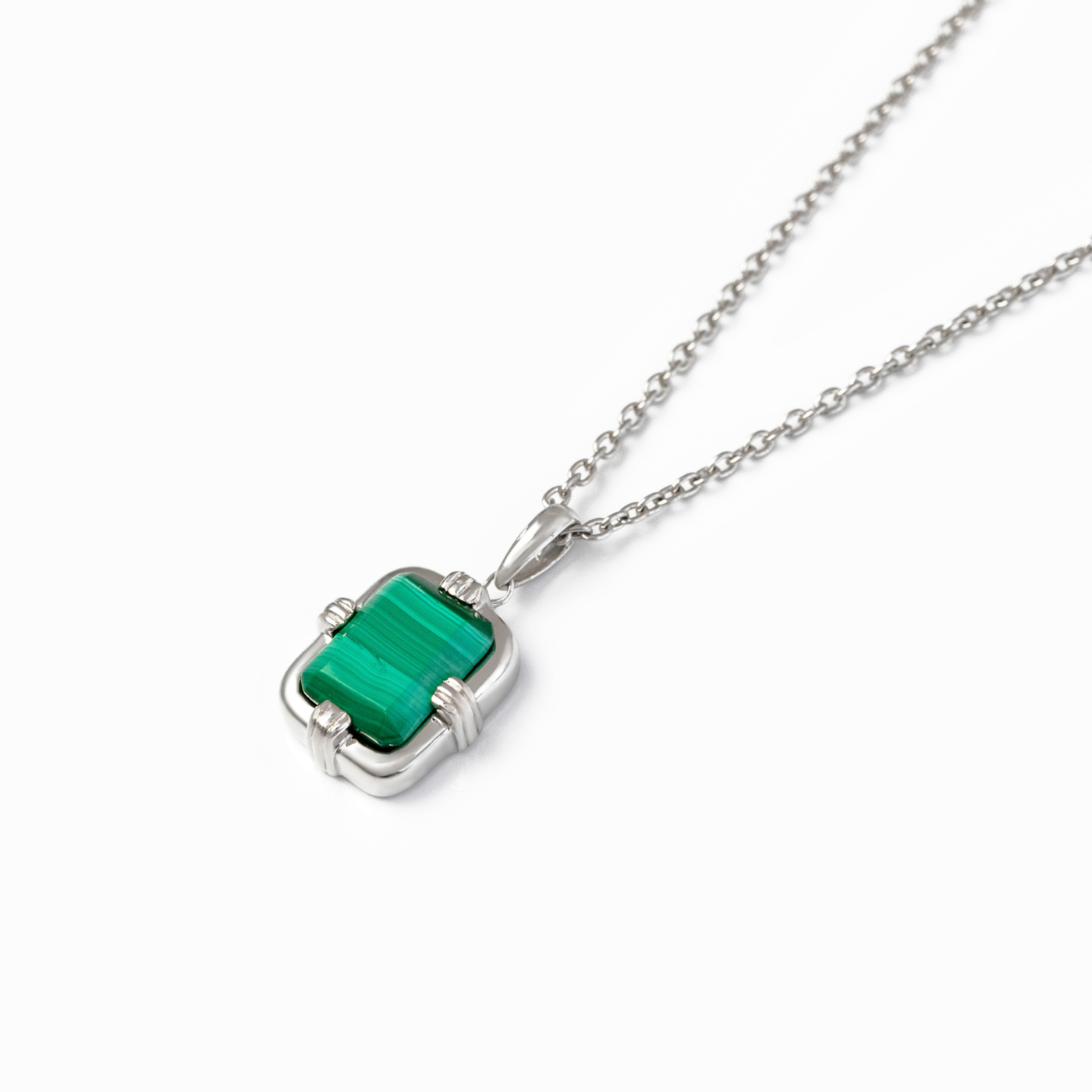 nature】レクタングル天然石ネックレス silver – h..Online Store