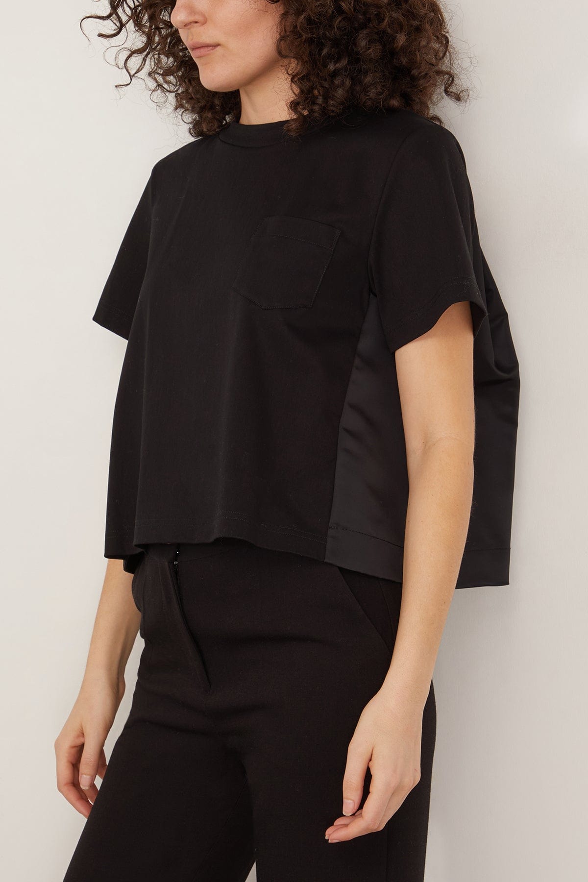 トップス sacai Nylon Twill Mix L/S T-Shirt Sacai Nylon Twill Mix