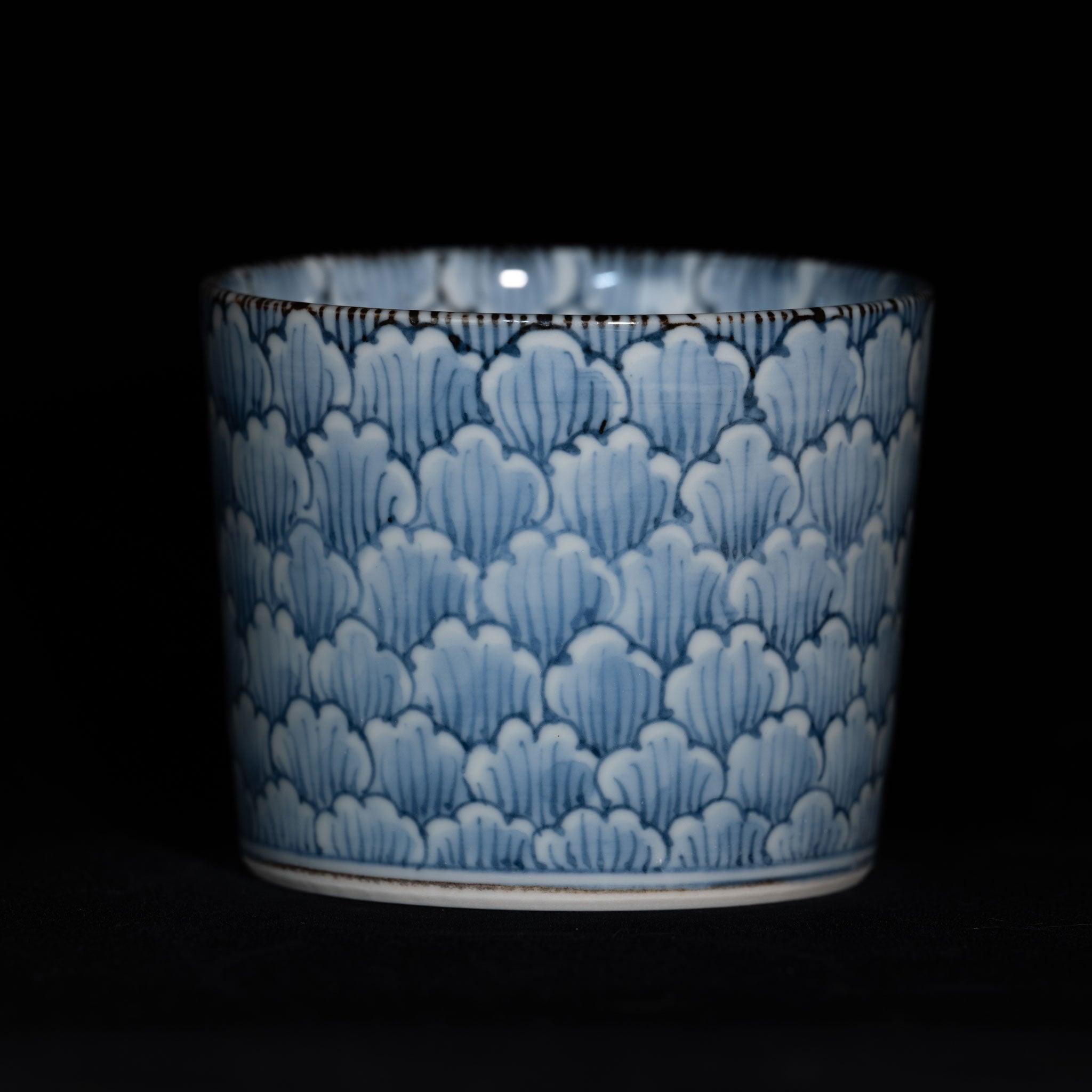 明治ごろ 草花文の蕎麦猪口 5客セット！ 手書き絵付け 明治ごろ 草花