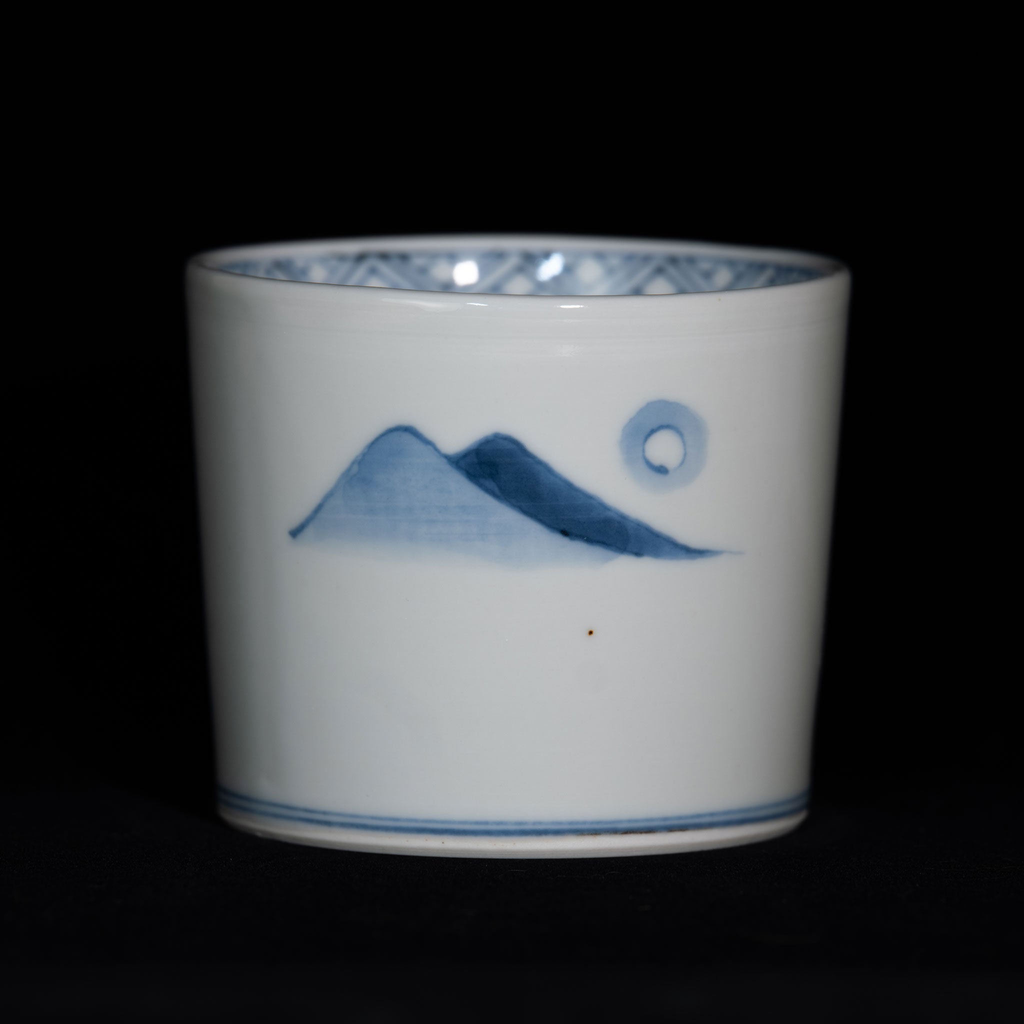 染付（そめつけ）蕎麦猪口（そばちょこ）－波兎（なみうさぎ