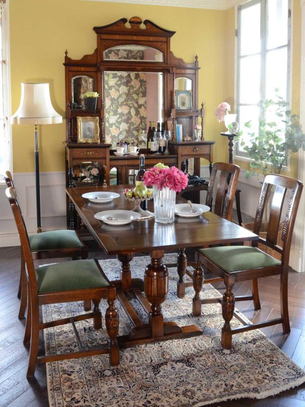 英国アンティークのおしゃれな花台、マホガニー材のプランツスタンド(q