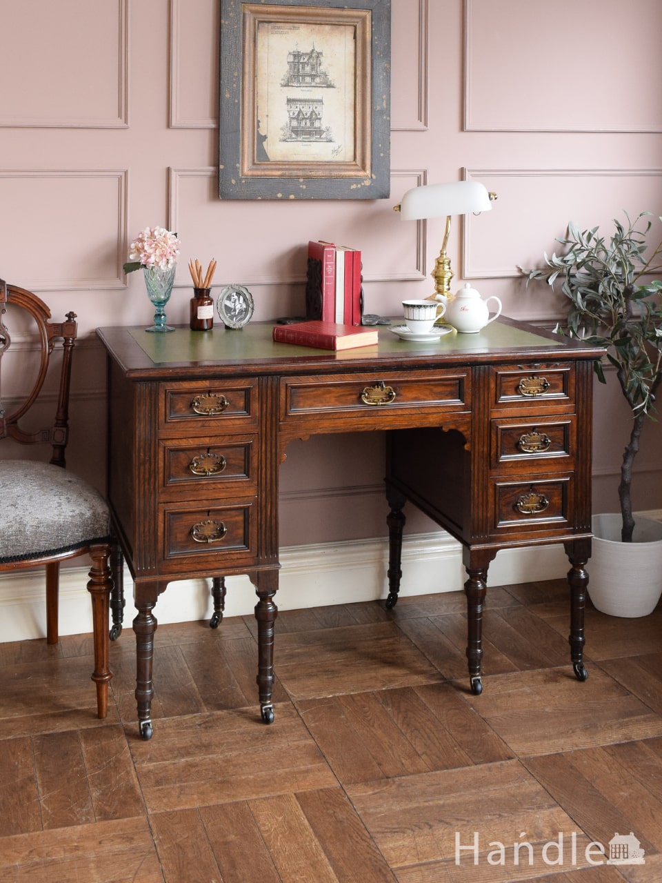 北欧スタイルのおしゃれなビンテージ家具、カッコいい書斎デスク(m-739