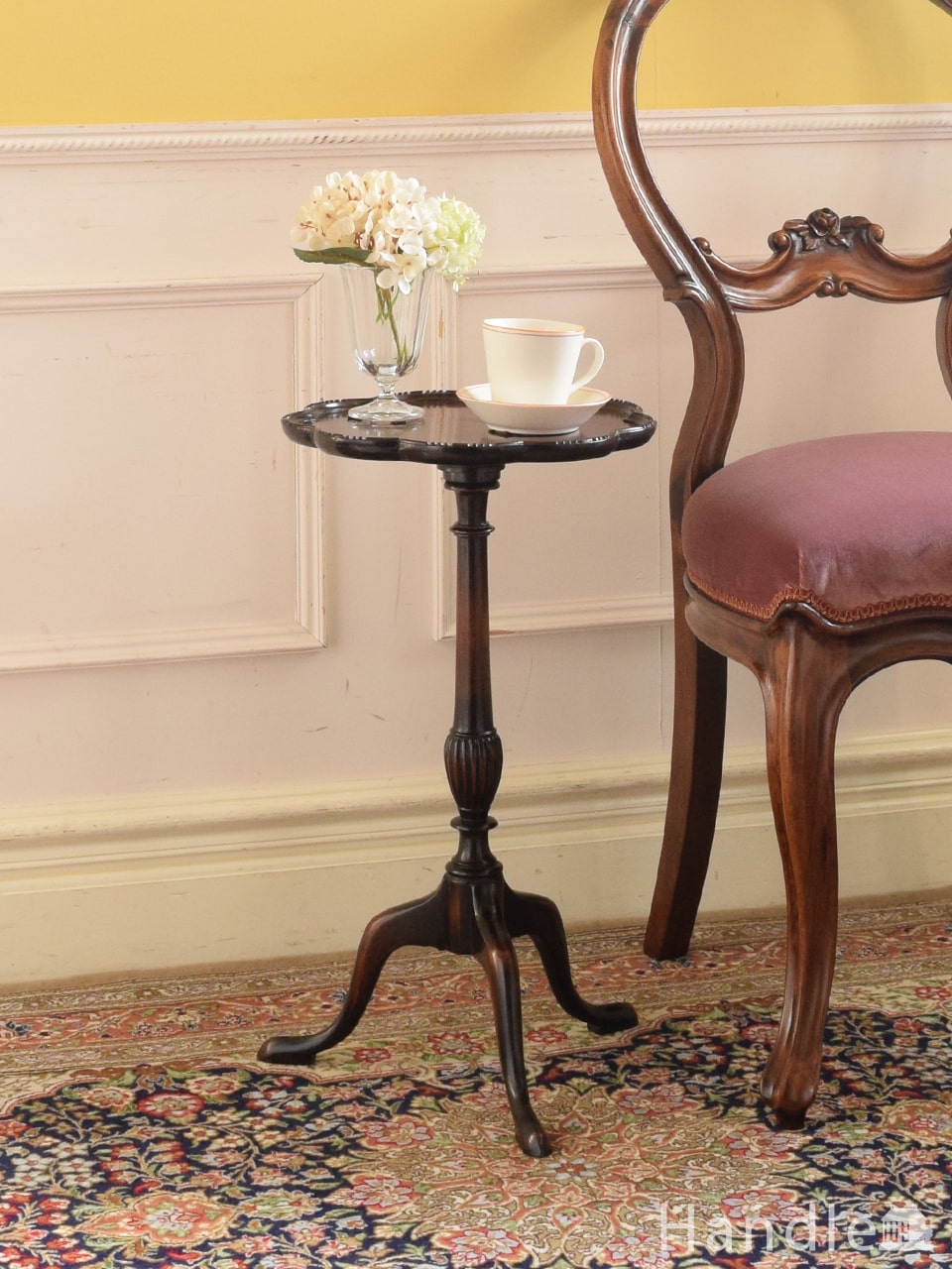 八角形の木製サイドテーブル イギリス アンティーク 直輸入