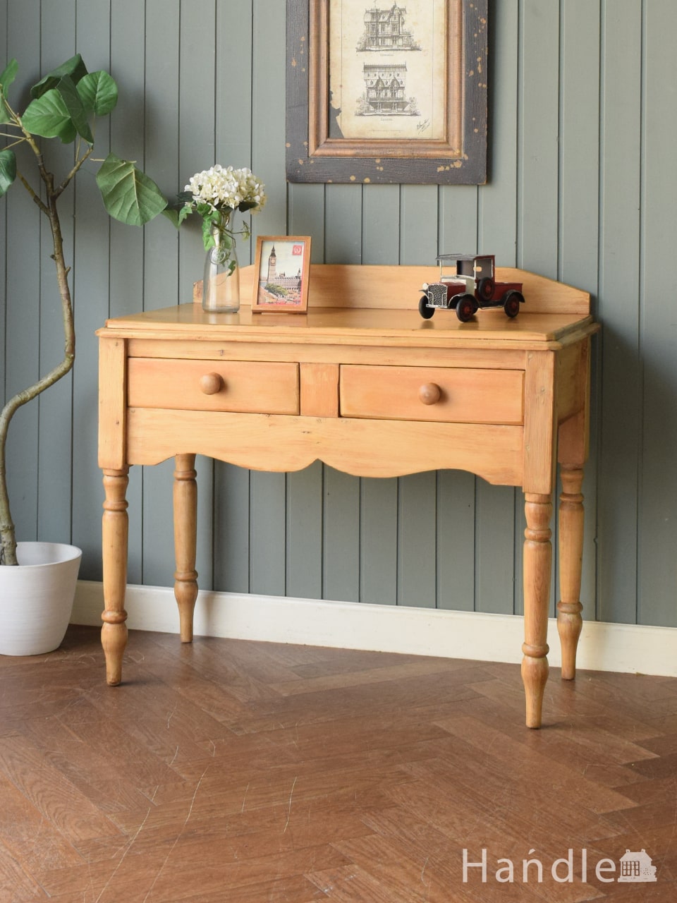 美品！イギリス アンティーク家具 コンソールテーブル花台ダーク