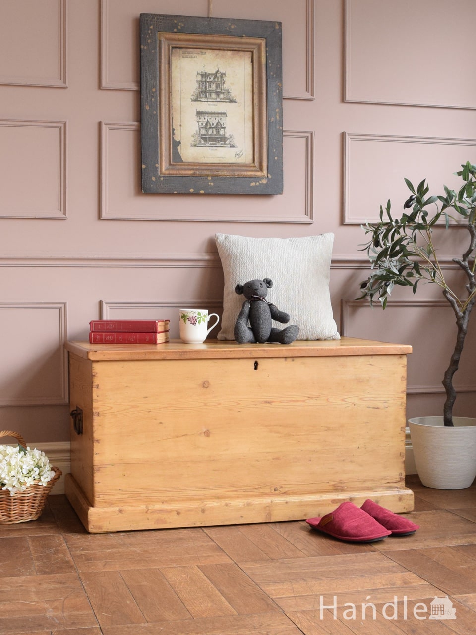 フランスアンティーク◇木製ソーイングテーブル/裁縫箱/机/化粧台(90-2