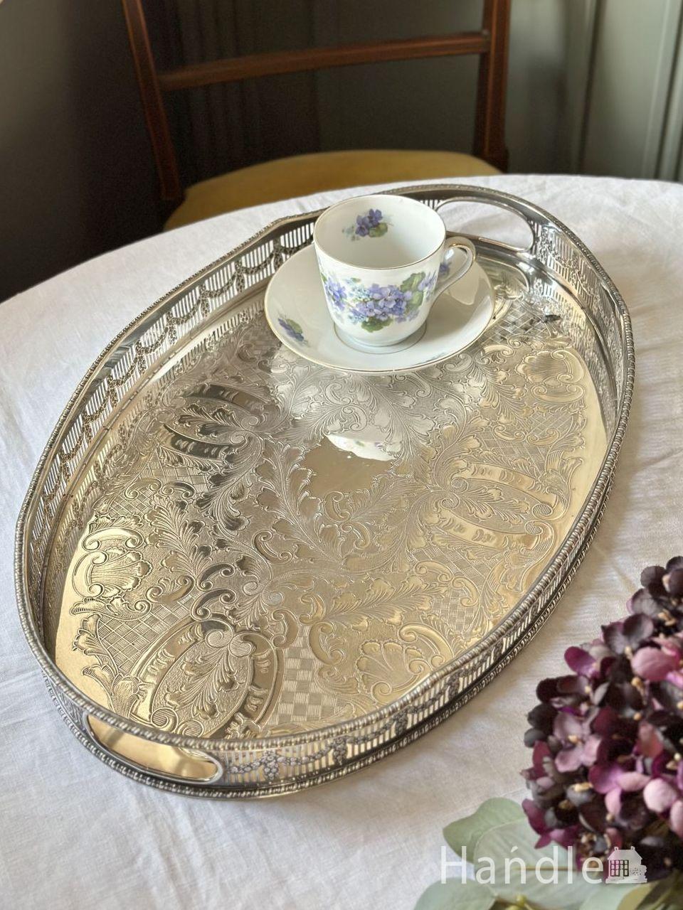 RODD】ギャラリートレー オーバル型 47cm 【シルバープレート】 大盤