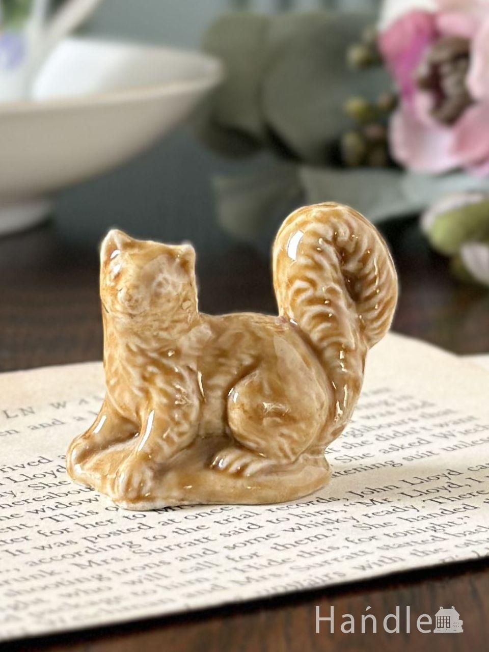 英国アンティークの陶磁器の猫、ロイヤルドルトンのシャムネコの置物(m