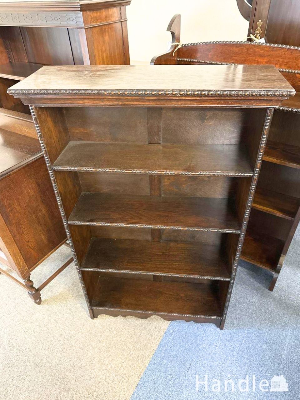 アンティーク カントリー パイン材 コーナーキャビネット シェルフ