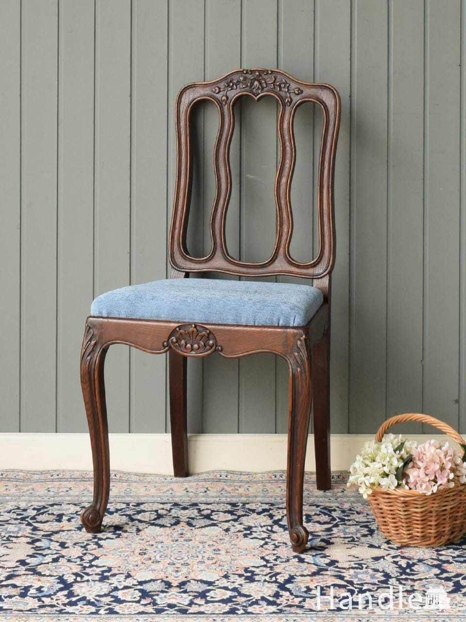 フランスのアンティークダイニングチェア、オーク材の美しいフレンチ