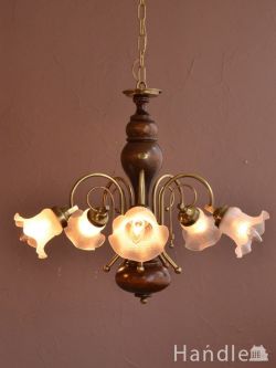 アンティーク ペイント ビンテージ 木製シャンデリア キャンドル