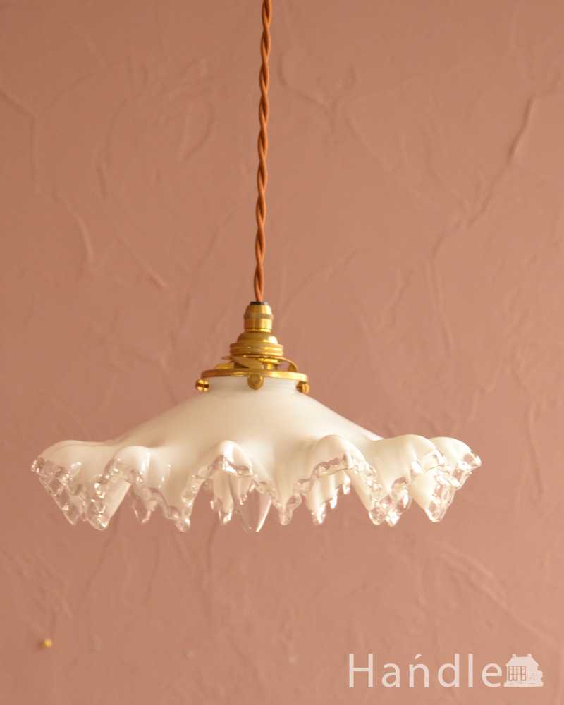 早い者勝ち価格♪ アンティーク 花リム ランプシェード ペンダント