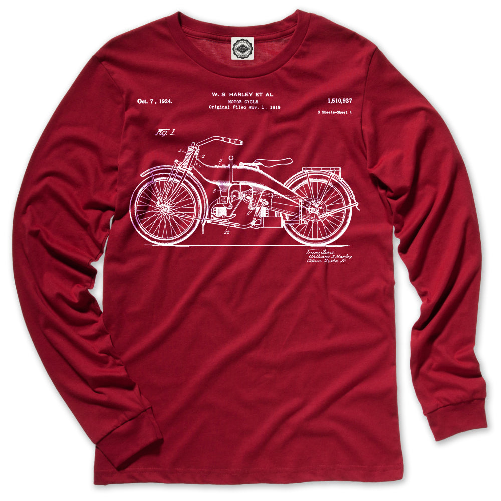 Harley-Davidson Motorcycle Patent Unisex Long Sleeve Tee – Hank Player
