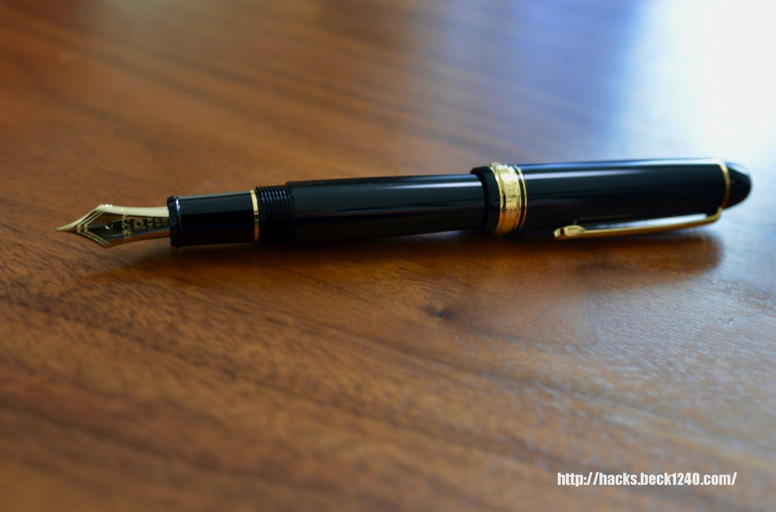 プラチナ万年筆「#3776 CENTURY」×セーラー万年筆「極黒」金ニブ万年筆