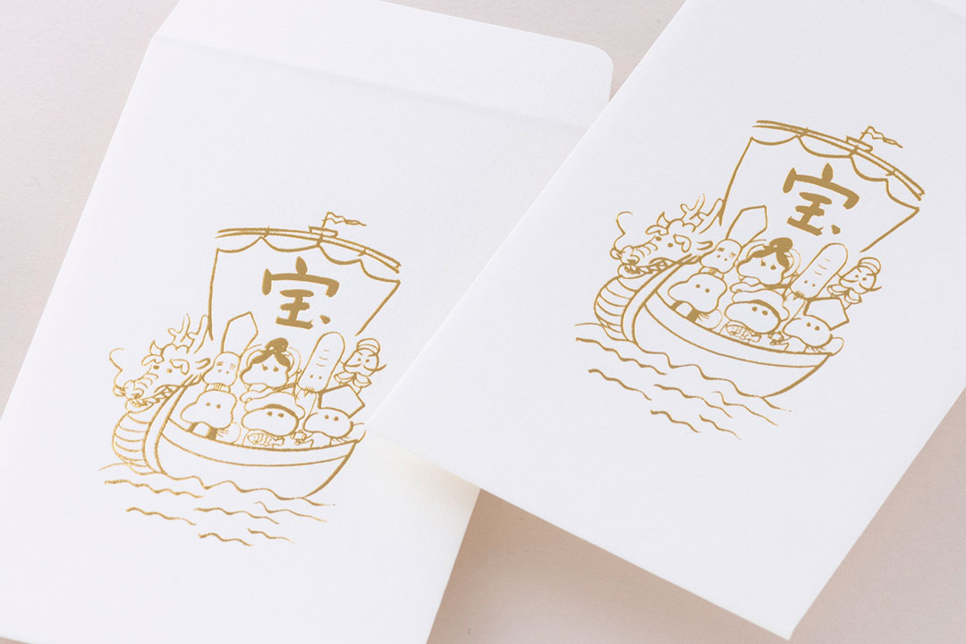 箔押しぽち袋「宝船と七福神」