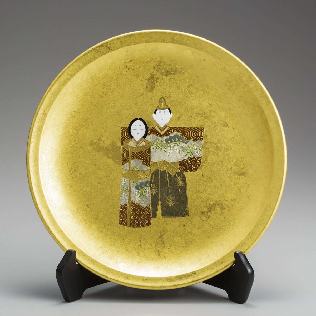 飾り皿 立雛(皿立て付)