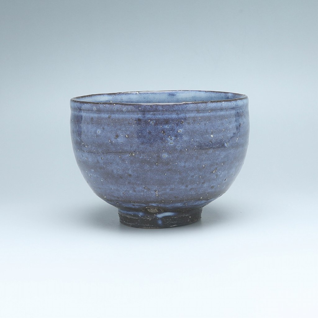 萩白釉茶碗 新庄貞嗣作 受注後木箱作成 山口県指定無形文化財保持者 萩