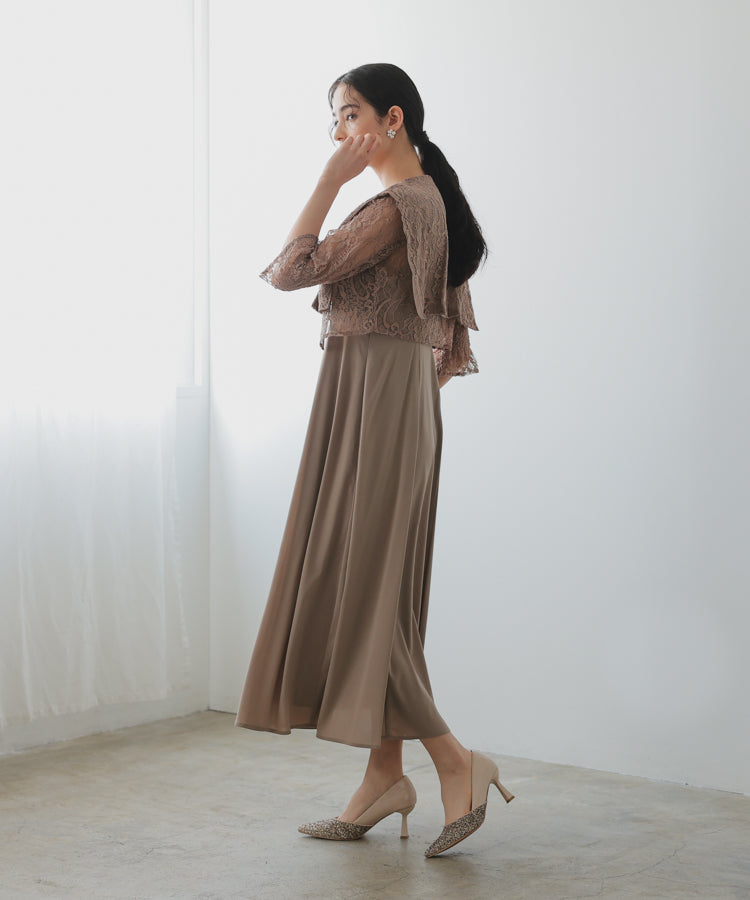 結婚式・お呼ばれドレス｜レースボレロセットキャミソールドレス