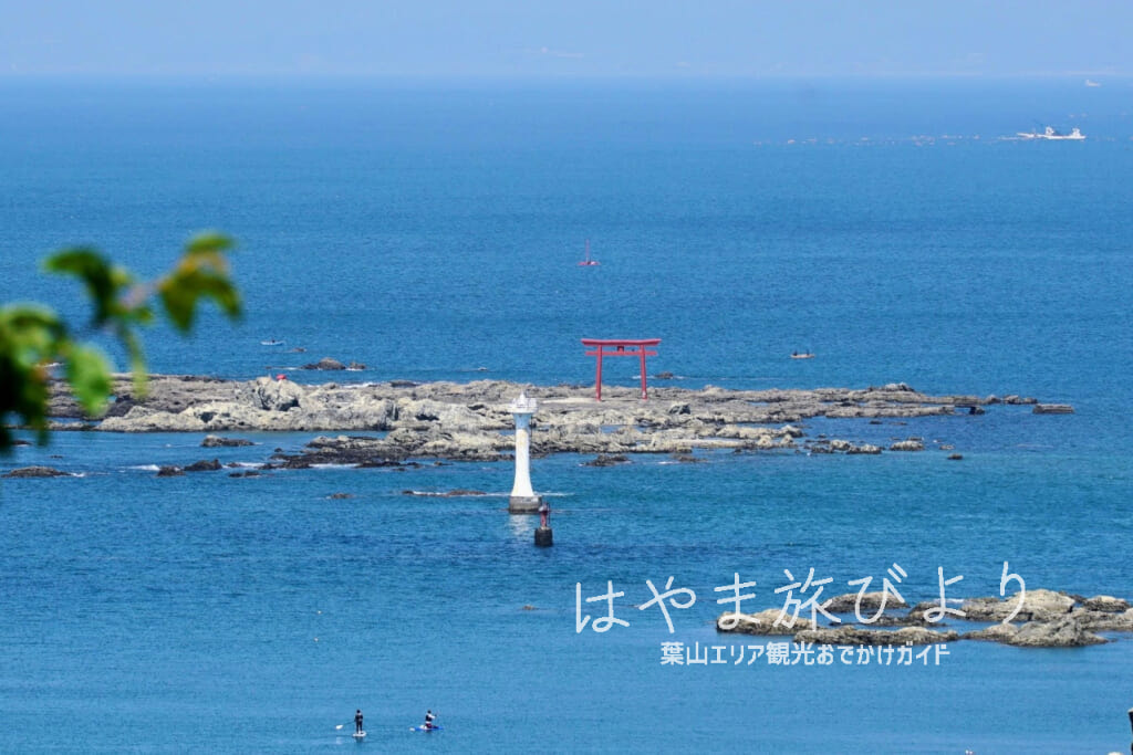 葉山森戸神社前からの富士山曼荼羅図、裕次郎灯台湘南の海