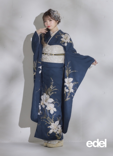 成人式 振袖 振袖フルセット 振袖セット 紺色 振袖フルセット紺色