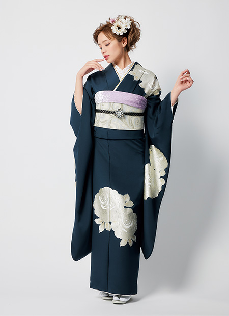 るなのあ 振袖フルセット 紺色 るなのあ 振袖フルセット 紺色