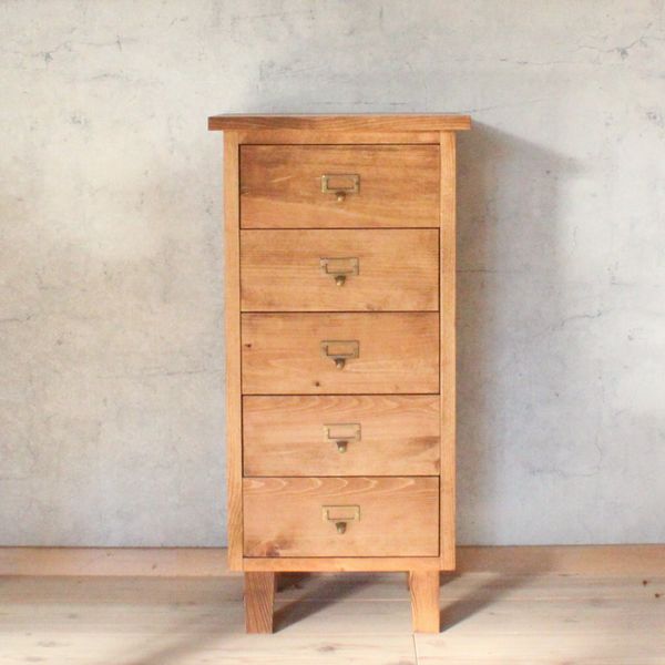 古い木味の4杯小引き出しI451 アンティーク家具収納棚小引だし